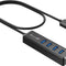 H302S USB 3.0 Hub for Laptop with 2Ft Long Cable, Multi Port Expander, Fast Data Transfer USB Splitter Compatible with Windows PC, Mac, Printer, Mobile HDD