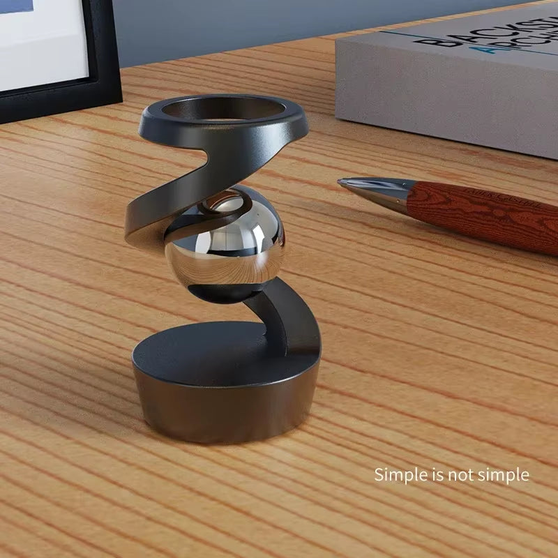 Gravity Defying Kinetic Desk Toy Desktop Levitating Gyro Stress Relief Kinetic Levitation Toys Optical Illusion Desk Toy